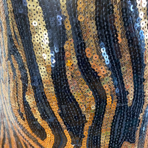Gold & Black Sequin Mini Bodycon Party Dress - S/ L - Picture 7 of 7